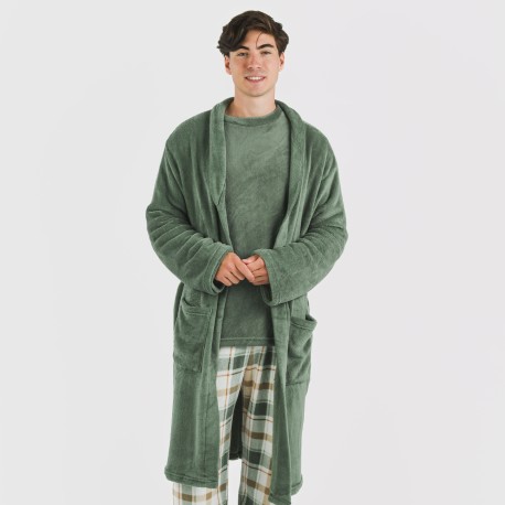 Vestaglia pile coral tinta unita