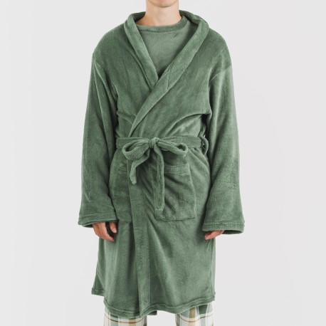 Vestaglia pile coral tinta unita