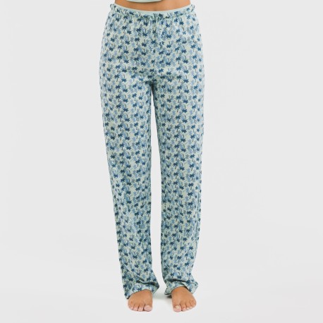 Pigiama lungo cotone Gaia verde tiffany