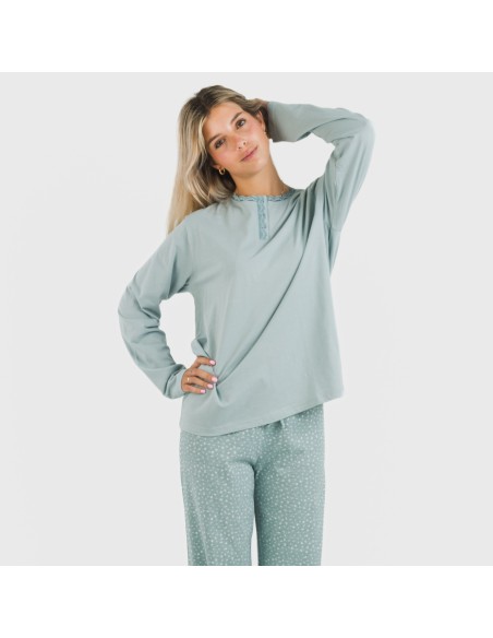 Pigiama lungo cotone Anita indaco Pigiama lungo cotone Anita indaco