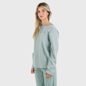 Pigiama lungo cotone Anita indaco 2
