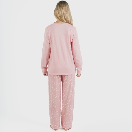 Pigiama lungo cotone Kim rosa
