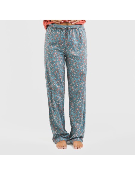 Pigiama lungo cotone Campiña rame