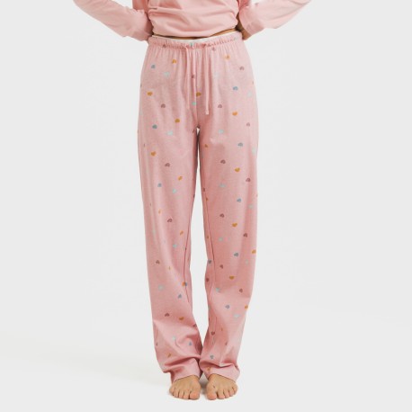 Pigiama lungo cotone Mapita rosa