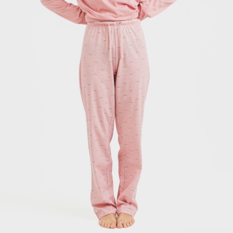 Pigiama lungo cotone Santi rosa