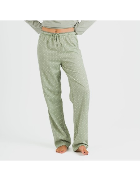 Pigiama lungo cotone Steve verde militare Pigiama lungo cotone Steve verde militare