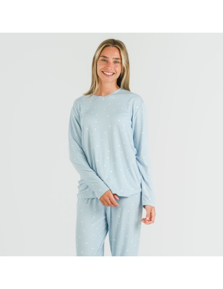 Pigiama lungo soft Ambarina celeste Pigiama lungo soft Ambarina celeste