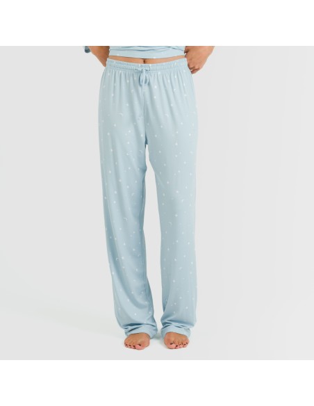 Pigiama lungo soft Ambarina celeste Pigiama lungo soft Ambarina celeste