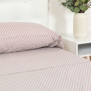 Set di lenzuola cotone Higuera malva rosa