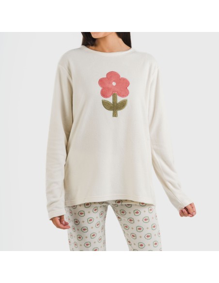 Pigiama pile polare Tulina bianco antico