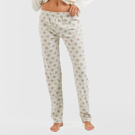 Pigiama pile polare Tulina bianco antico