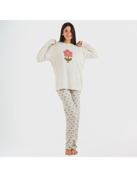 Pigiama pile polare Tulina bianco antico