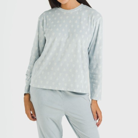 Pigiama velluto Nemo celeste