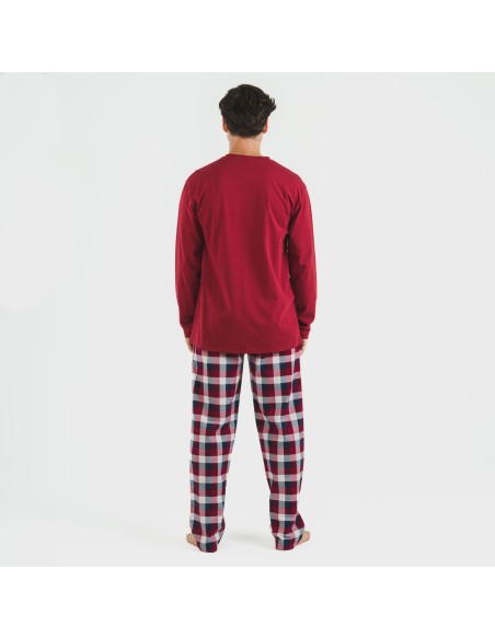 Pigiama uomo flanella Cuadro Ferni bordeaux Pigiama uomo flanella Cuadro Ferni bordeaux
