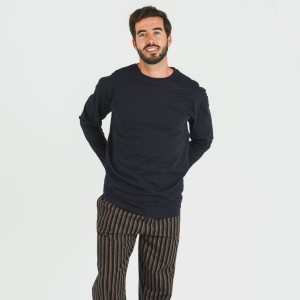 Pigiama uomo flanella Raya Vermont blu navy 2