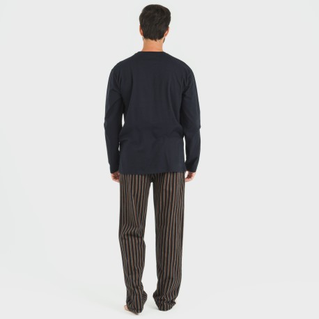 Pigiama uomo flanella Raya Vermont blu navy
