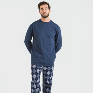 Pigiama uomo flanella Darsiriki blu 2