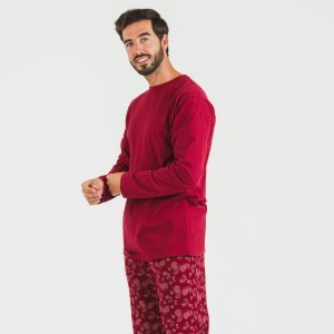 Pigiama uomo flanella Phylis bordeaux 2