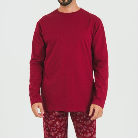 Pigiama uomo flanella Phylis bordeaux