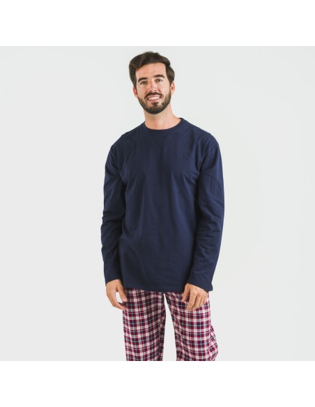 Pigiama uomo flanella Cuadro Sergio blu navy Pigiama uomo flanella Cuadro Sergio blu navy