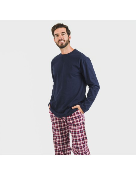 Pigiama uomo flanella Cuadro Sergio blu navy Pigiama uomo flanella Cuadro Sergio blu navy