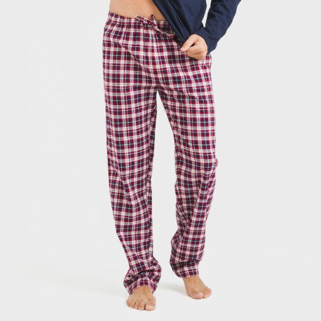 Pigiama uomo flanella Cuadro Sergio blu navy