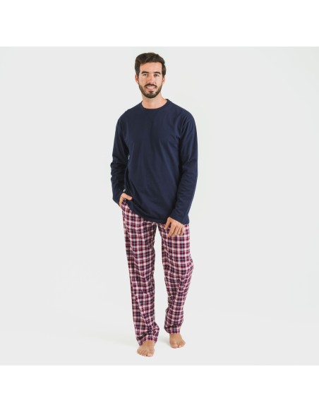 Pigiama uomo flanella Cuadro Sergio blu navy Pigiama uomo flanella Cuadro Sergio blu navy