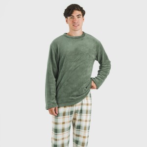 Pigiama pile coral uomo Cuadro Noric verde 2