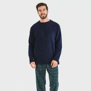 Pigiama pile coral uomo Cuadro Ruz blu navy 2