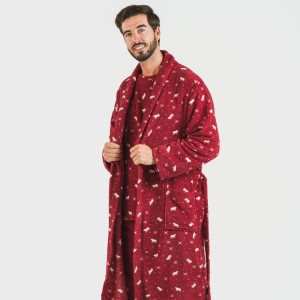 Vestaglia pile coral Cody bordeaux
