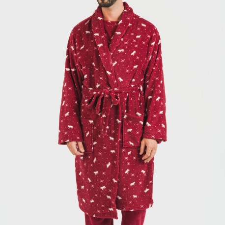 Vestaglia pile coral Cody bordeaux