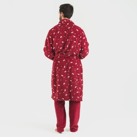 Vestaglia pile coral Cody bordeaux