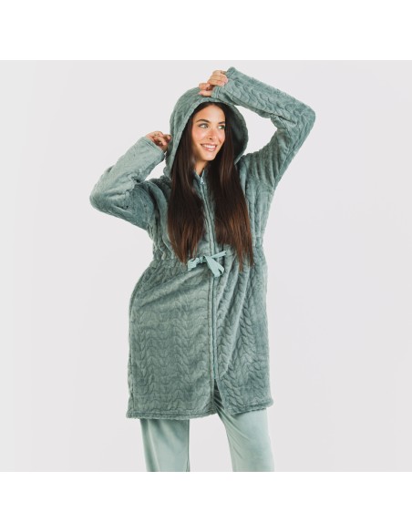 Vestaglia velluto con cappuccio Devore