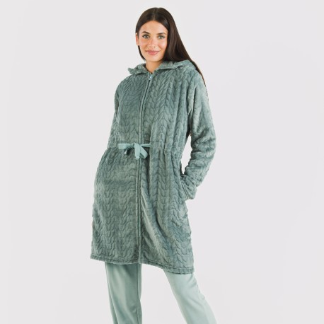 Vestaglia velluto con cappuccio Devore