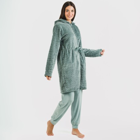 Vestaglia velluto con cappuccio Devore