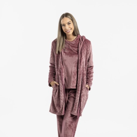 Vestaglia velluto con cappuccio Devore