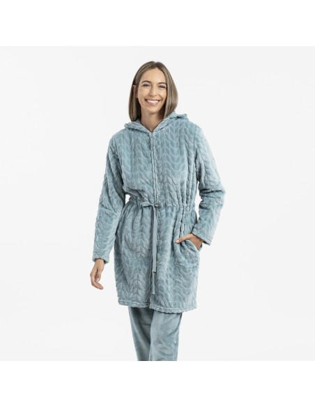 Vestaglia velluto con cappuccio Devore