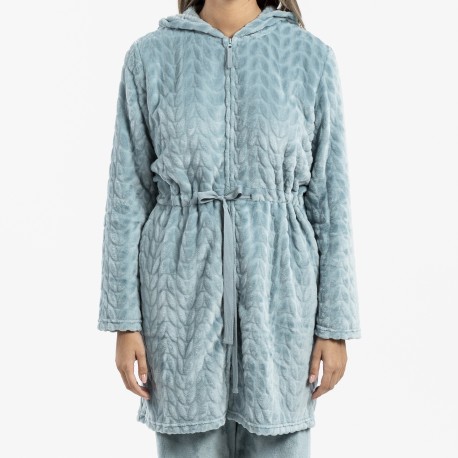 Vestaglia velluto con cappuccio Devore