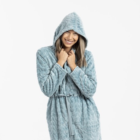 Vestaglia velluto con cappuccio Devore