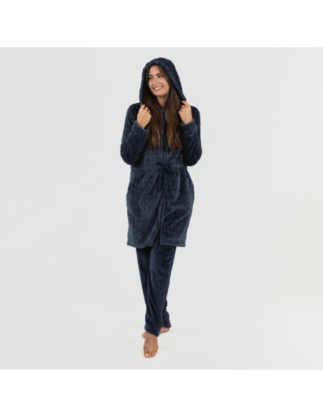 Vestaglia velluto con cappuccio Devore
