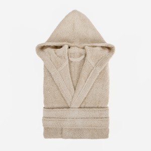 Accappatoio con cappuccio grigio topo 450gr unisex