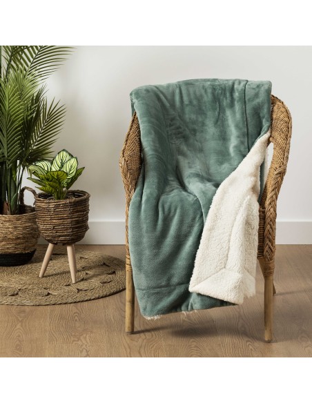 Coperta velvet sherpa tinta unita