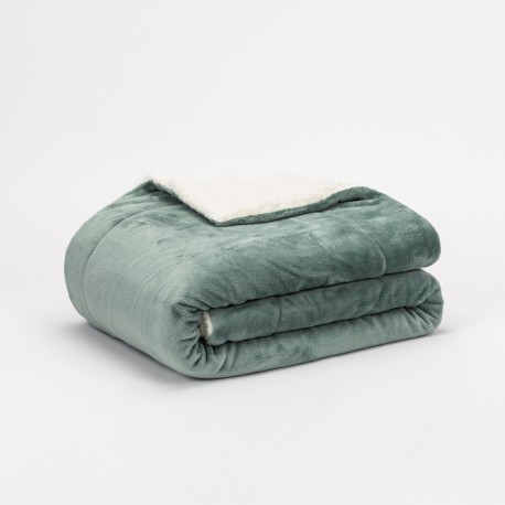 Coperta velvet sherpa tinta unita