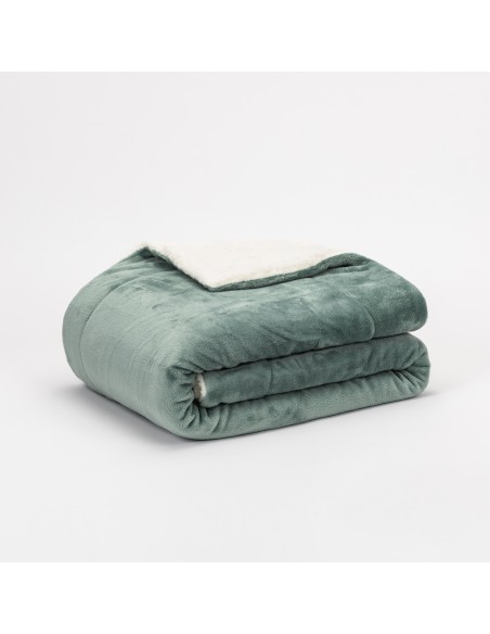 Coperta velvet sherpa tinta unita