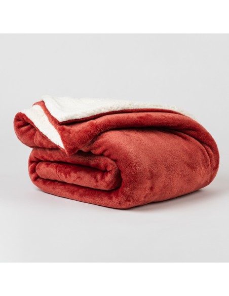 Coperta velvet sherpa tinta unita