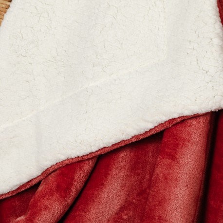 Coperta velvet sherpa tinta unita