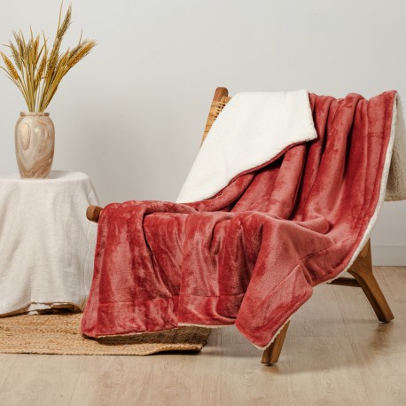 Coperta velvet sherpa tinta unita