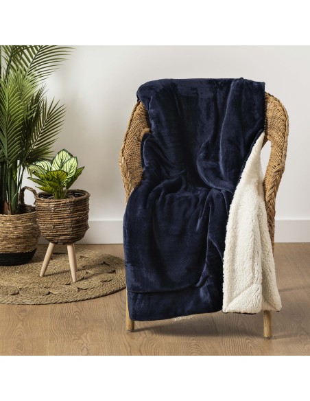 Coperta velvet sherpa tinta unita