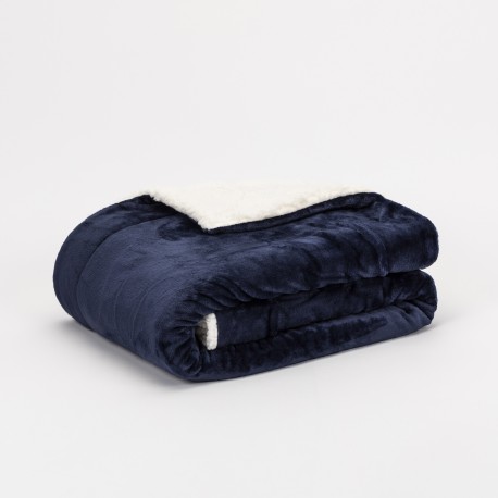 Coperta velvet sherpa tinta unita