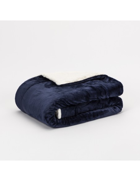 Coperta velvet sherpa tinta unita